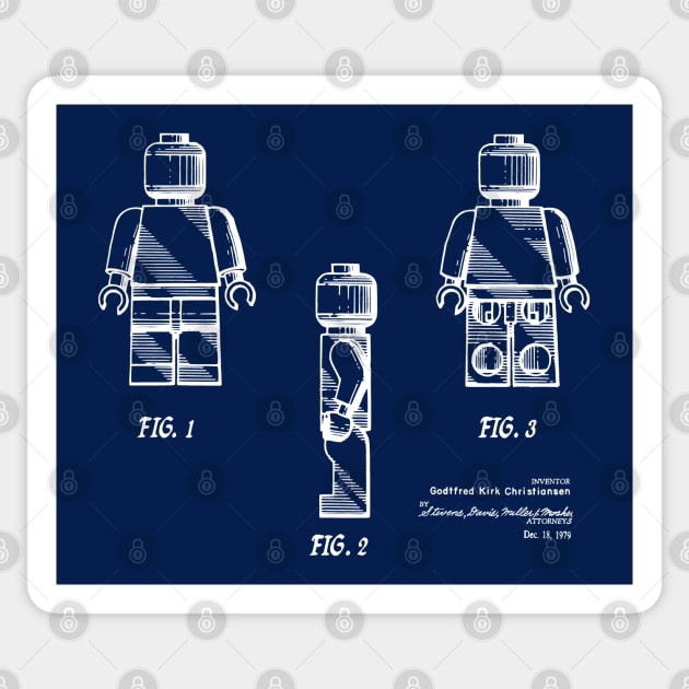 Lego Minifigure Patent Image 1979 Sticker by MadebyDesign